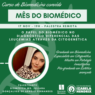 Curso de Biomedicina promove a terceira palestra do Mês do Biomédico